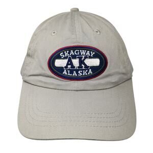 Skagway Alaska Slideback Baseball Cap Brown One Size Adjustable Embroidered
